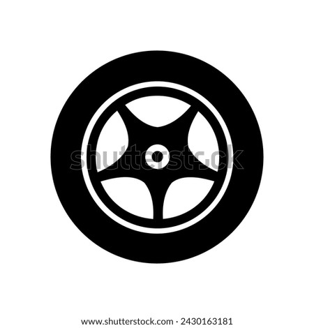 Car wheel icon vector. Wheel illustration sign. Tire service symbol or logo.