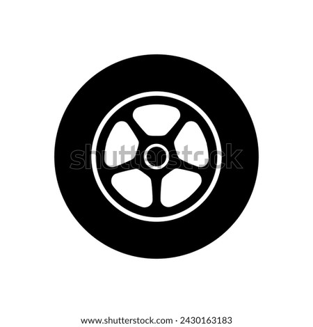 Car wheel icon vector. Wheel illustration sign. Tire service symbol or logo.