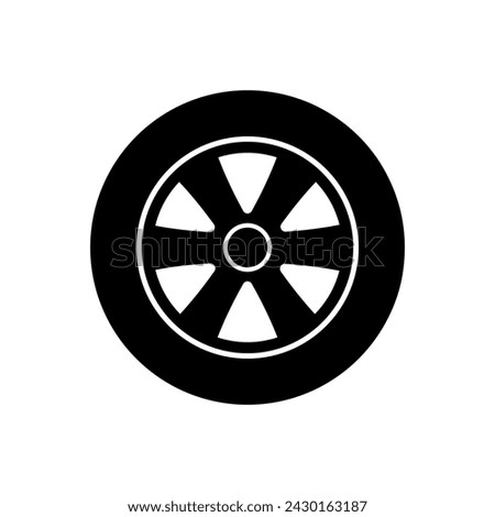Car wheel icon vector. Wheel illustration sign. Tire service symbol or logo.