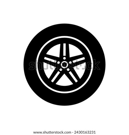 Car wheel icon vector. Wheel illustration sign. Tire service symbol or logo.