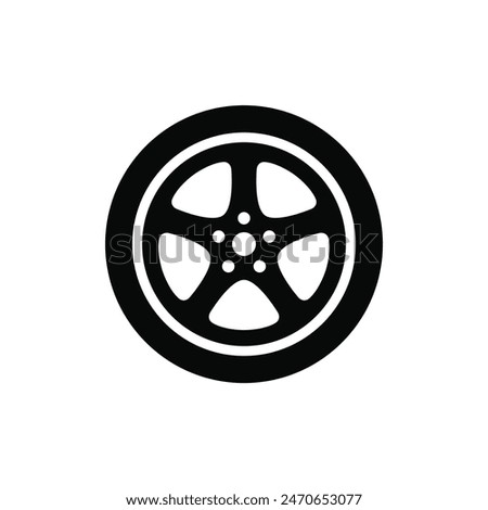 Car wheel icon. Vector illustration