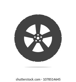 Car wheel icon vector isolated
