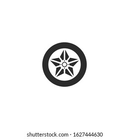 Car wheel Icon vector sign isolated for graphic and web design. Car wheel symbol template color editable on white background.