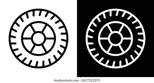 Car wheel icon vector for web and mobile app. Symbol isolated.