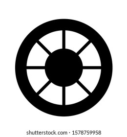 Car wheel icon with white background eps 10