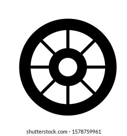 Car wheel icon with white background eps 10