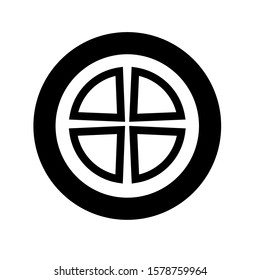 Car wheel icon with white background eps 10