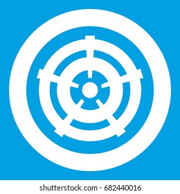 Car wheel icon white isolated on blue background vector illustration