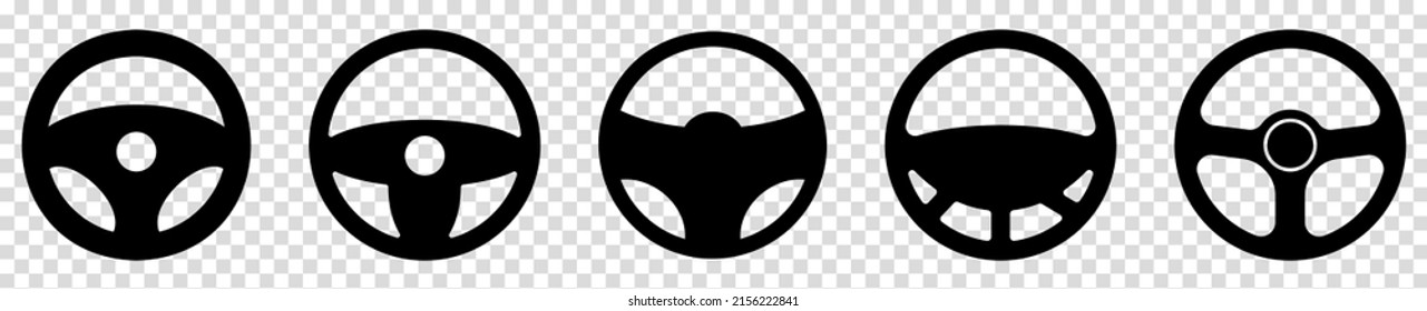 Iconos de la rueda del coche. Ilustración del vector aislada en fondo transparente