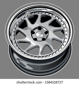 car wheel illustration for conceptual design