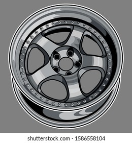 car wheel illustration for conceptual design