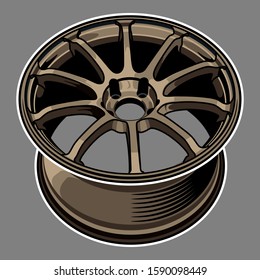 car wheel illustration for conceptual design