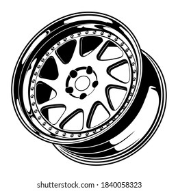 car wheel illustration for conceptual design