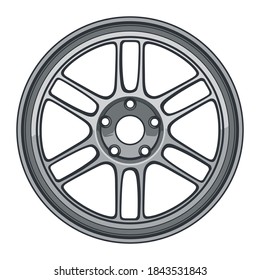 car wheel illustration for conceptual design