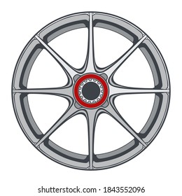 car wheel illustration for conceptual design