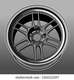 car wheel illustration, good for t shirt, poster, sticker, company logo, etc.