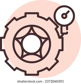 Car wheel, illustration or icon, vector on white background.