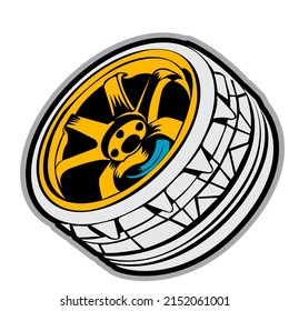 Car wheel. Illustration on white background for design