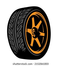 Car wheel. Illustration on white background for design