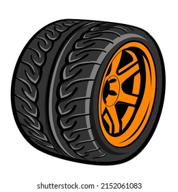 Car wheel. Illustration on white background for design