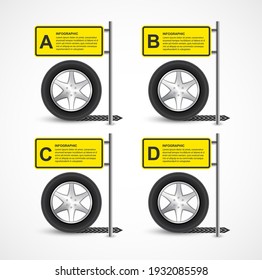 Car Wheel. Infographic Design Template. Vector illustration. 