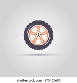 car wheel isolated flat vector symbol