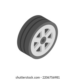 car wheel isometric icon. vector illustration