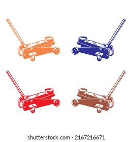 Car Wheel Jack Icon Vector Illustration Isolated On A White Background
