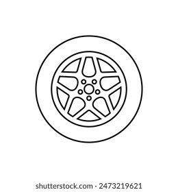 Symbol für Fahrzeugradlinie. Vektorillustration