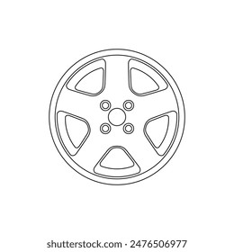 Symbol für Fahrzeugradlinie. Vektorillustration