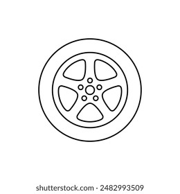 Car wheel line icon. Vector illustration