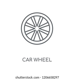 Car Wheel linear icon. Car Wheel concept stroke symbol design. Thin graphic elements vector illustration, outline pattern on a white background, eps 10.