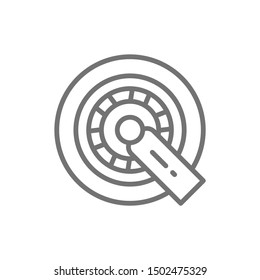 Car wheel lock line icon. Isolated on white background