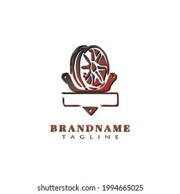 car wheel logo design concept cartoon icon modern and cute vector illustration