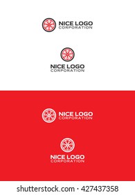 Car Wheel Logo, Red Color, Tire Logotype