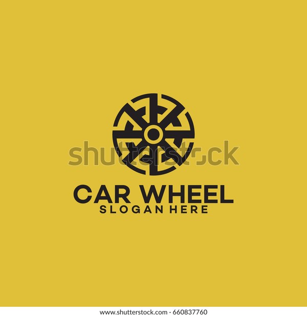 Car Wheel Logo Template Designs Vector Stock Vector (Royalty Free