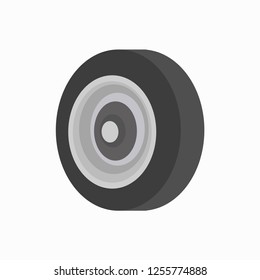 Car wheel. Car wheel logo. White background. Vector illustration. EPS 10.