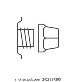 Car wheel nut line icon