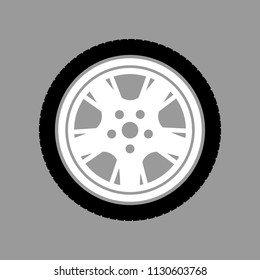 car wheel on a gray background vector art
