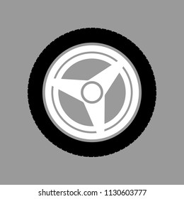 car wheel on a gray background vector art