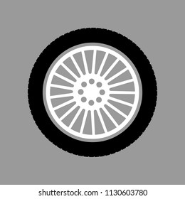 car wheel on a gray background vector art
