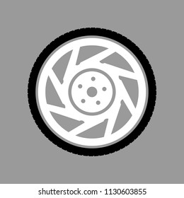 car wheel on a gray background vector art