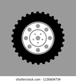 car wheel on a gray background vector art
