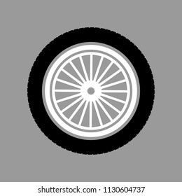 car wheel on a gray background vector art