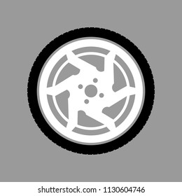 car wheel on a gray background vector art