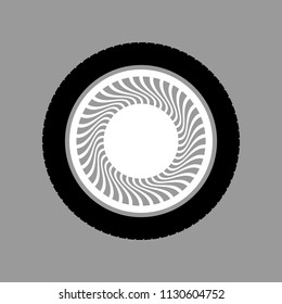car wheel on a gray background vector art