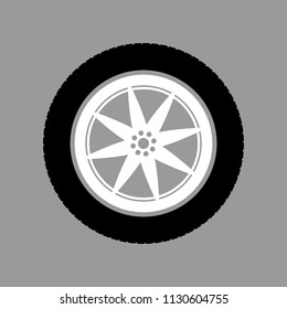 car wheel on a gray background vector art