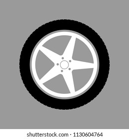 car wheel on a gray background vector art