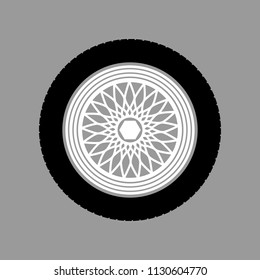 car wheel on a gray background vector art