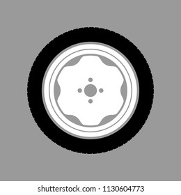car wheel on a gray background vector art
